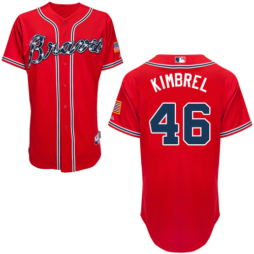 Atlanta Braves #46 Kimbrel Gonzalez Red Authentic Personalized Alternate Jersey