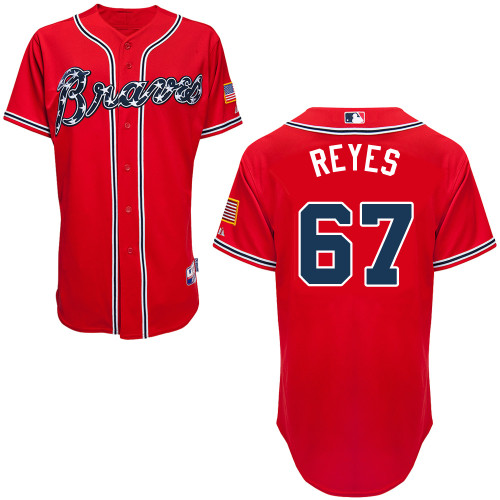 Atlanta Braves #67 Reyes Gonzalez Red Authentic Personalized Alternate Jersey