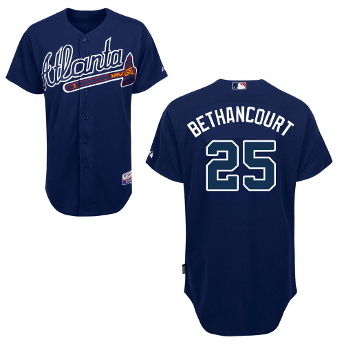 Atlanta Braves #25 Bethancourt Blue Authentic Personalized Alternate Road Jersey