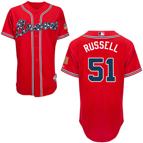 Atlanta Braves #51 Russell Gonzalez Red Authentic Personalized Alternate Jersey