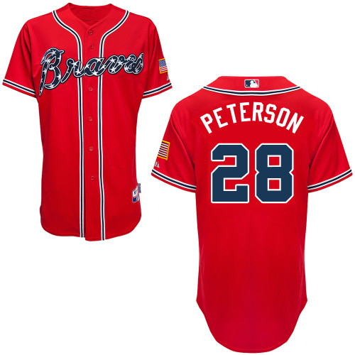 Atlanta Braves #28 Peterson Gonzalez Red Authentic Personalized Alternate Jersey