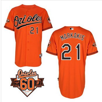 Baltimore Orioles #21 Nick Markakis Orange Cool Base Stitched Baseball Jersey