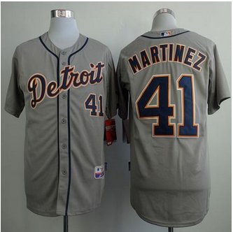 Detroit Tigers #41 Victor Martinez Grey Cool Base Stitched Baseball Jersey