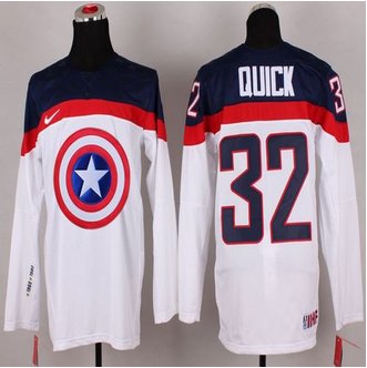 Olympic Team USA #32 Jonathan Quick White Captain America Fashion Stitched NHL jersey