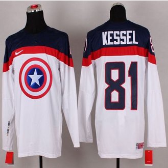 Olympic Team USA #81 Phil Kessel White Captain America Fashion Stitched NHL jersey