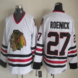 Chicago Blackhawks #27 Jeremy Roenick White CCM Throwback Stitched NHL jersey