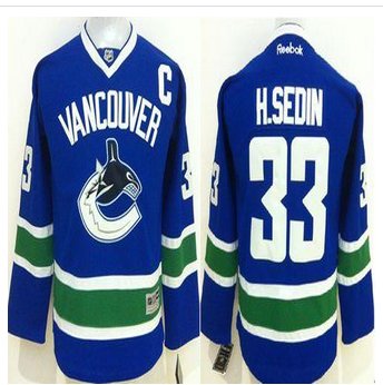 Youth Vancouver Canucks#33 Henrik Sedin Blue Stitched NHL Jersey