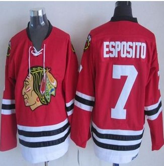 Chicago Blackhawks #7 Tony Esposito Red CCM Throwback Stitched NHL Jersey