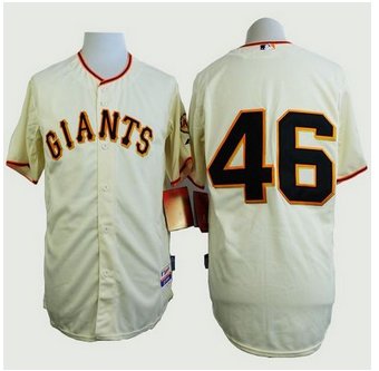 San Francisco Giants #46 Santiago Casilla Cream Home Cool Base Stitched Baseball Jersey