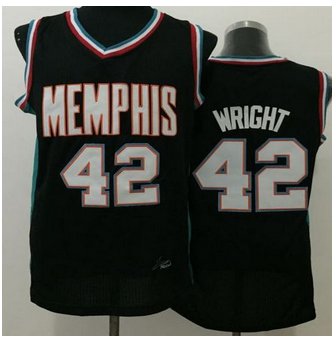 Memphis Grizzlies #42 Lorenzen Wright Black Throwback Stitched NBA Jersey