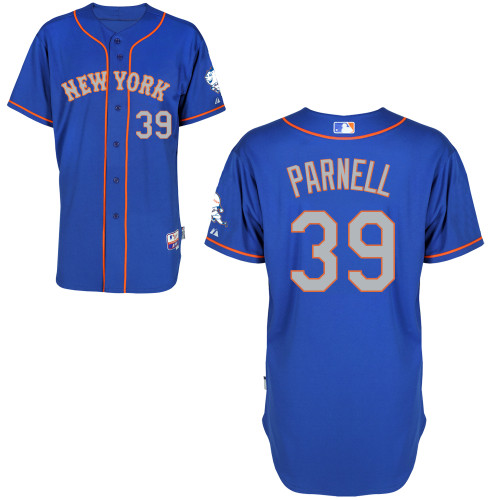 New York Mets #39 Parnell Blue Authentic Personalized Alternate Road Jersey