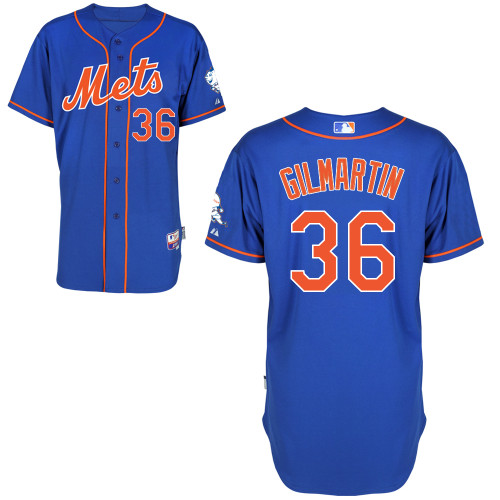 New York Mets #36 Gilmartn Blue Authentic Personalized Alternate Home Jersey