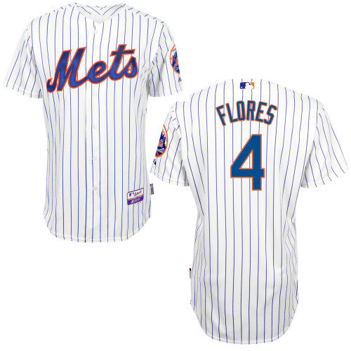 New York Mets #4 Flores White 2015 Authentic Personalized Home Jersey