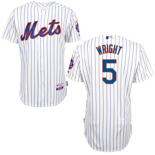 New York Mets #5 Wright White 2015 Authentic Personalized Home Jersey