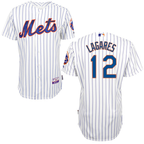 New York Mets #12 Lagares White 2015 Authentic Personalized Home Jersey