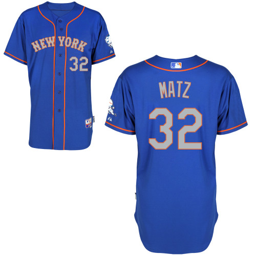 New York Mets #32 Matz Blue Authentic Personalized Alternate Road Jersey
