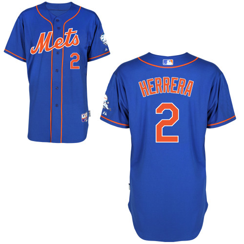New York Mets #2 Herrera Blue Authentic Personalized Alternate Home Jersey