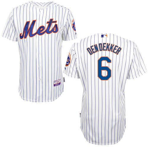 New York Mets #6 Dendekker White 2015 Authentic Personalized Home Jersey