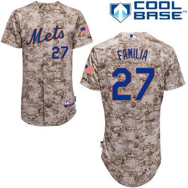 New York Mets #27 Familia jr Authentic Personalized Alternate Camo Jersey