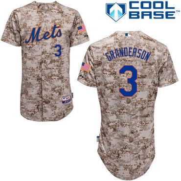 New York Mets #3 Granderson Authentic Personalized Alternate Camo Jersey