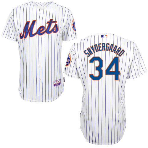 New York Mets #34 Snydergaaro White 2015 Authentic Personalized Home Jersey