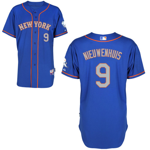 New York Mets #9 Nieuwenhuis Blue Authentic Personalized Alternate Road Jersey