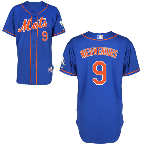 New York Mets #9 Nieuwenhuis Blue Authentic Personalized Alternate Home Jersey