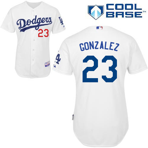 Los Angeles Dodgers#23 Gonzalez Majestic Authentic White Jersey