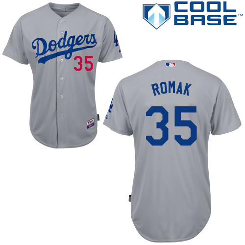 Los Angeles Dodgers#35 Romak Majestic Authentic Grey Jersey