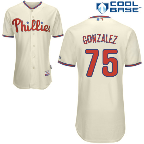 Philadelphia Phillies 2015#75 Gonzalez Personalized Home Beige Jersey