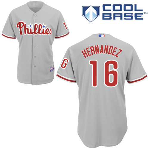 Philadelphia Phillies 2015#16 Hernandez Personalized Home Gray Jersey