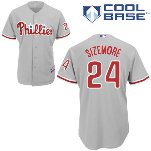 Philadelphia Phillies 2015#24 Sizemore Personalized Home Gray Jersey