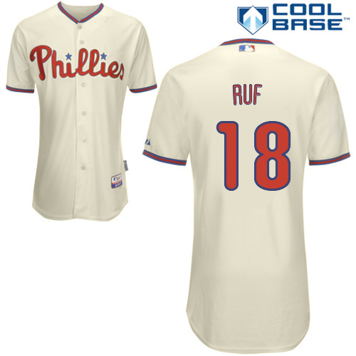 Philadelphia Phillies 2015#18 Ruf Personalized Home Beige Jersey