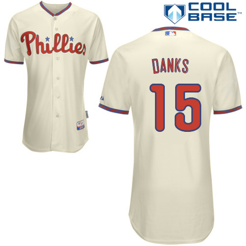 Philadelphia Phillies 2015#15 Danks Personalized Home Beige Jersey