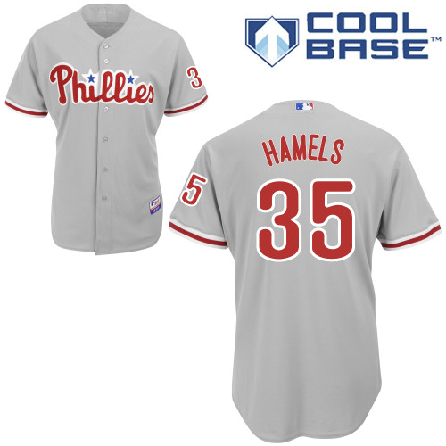 Philadelphia Phillies 2015#35 Hamels Personalized Home Gray Jersey