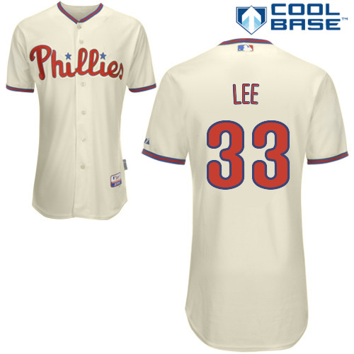 Philadelphia Phillies 2015#33 LEE Personalized Home Beige Jersey