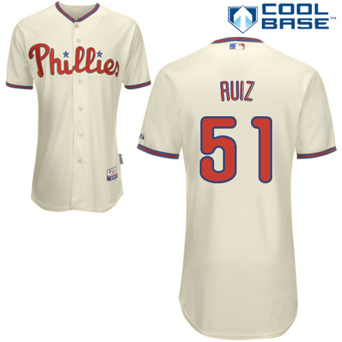 Philadelphia Phillies 2015#51 Ruiz Personalized Home Beige Jersey