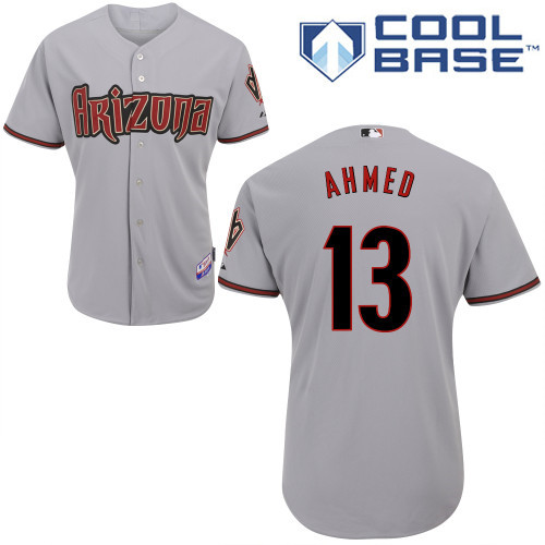 Arizona Diamondbacks #13 Ahmed Grey Authentic Personalized Road cool Jersey