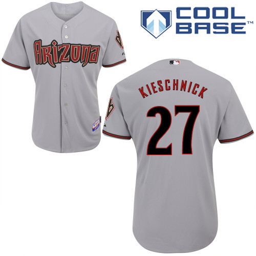 Arizona Diamondbacks #27 Kieschnick Grey Authentic Personalized Road cool Jersey