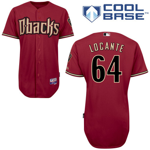 Arizona Diamondbacks #64 Locante Red Authentic Personalized Alternate cool Jersey