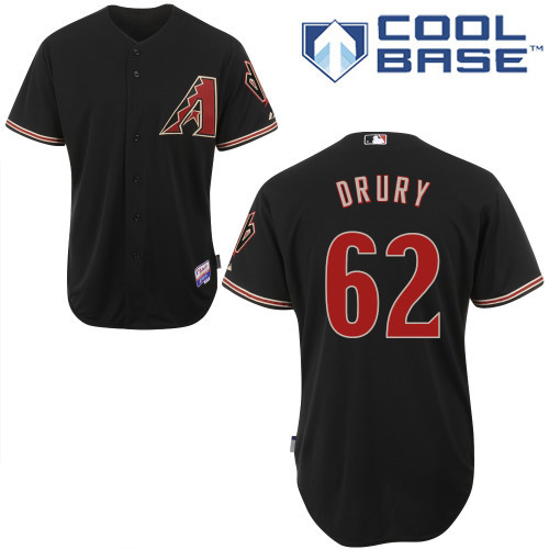 Arizona Diamondbacks #62 Drury Black Authentic Personalized Alternate Home cool Jersey