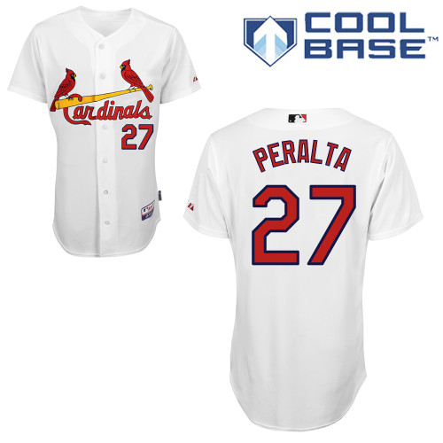 St.Louis Cardinals #27 Peralta White  Baseball Jersey