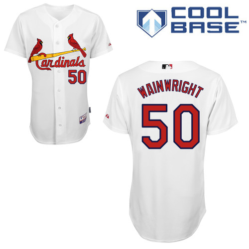 St.Louis Cardinals #50 Wainwright White  Baseball Jersey