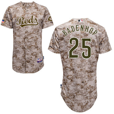 Cincinnati Reds #25 Badenhop Authentic Personalized Alternate Camo Jersey