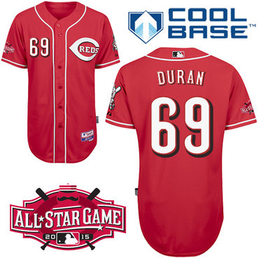 Cincinnati Reds #69 Duran Authentic Personalized Alternate red Jersey w2015 All-Star Patch