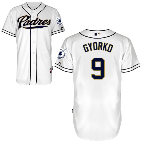 San Diego Padres #9 Jedd Gyorko Authentic Personalized Home White Jersey