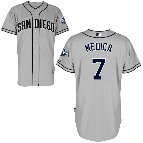 San Diego Padres #7Tommy Medica Authentic Personalized Road Gray Jersey