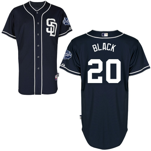 San Diego Padres #20 preto  Authentic Personalized Alternate Blue Jersey