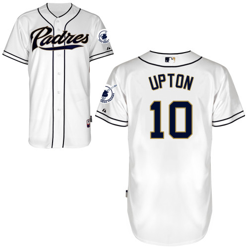 San Diego Padres #10Justin Upton Authentic Personalized Home White Jersey
