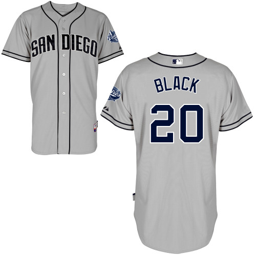 San Diego Padres #20 preto  Authentic Personalized Road Gray Jersey